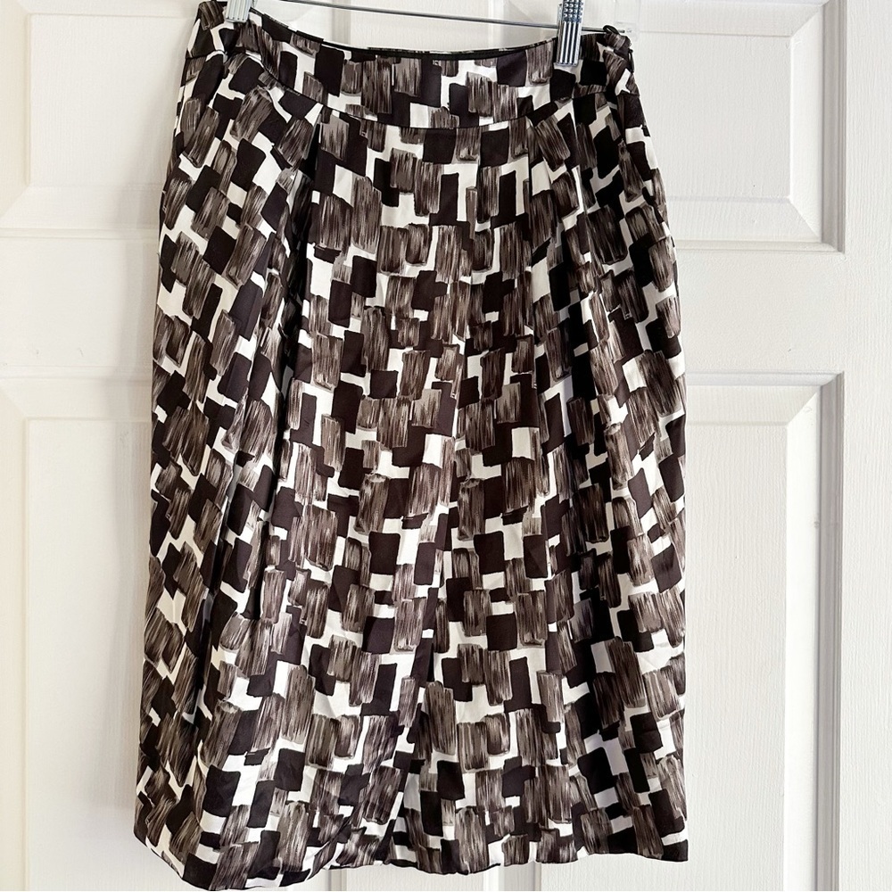 Lafayette 148 New York Graphic Brush Stroke Pocket Pencil Skirt Women's Size‎ 4